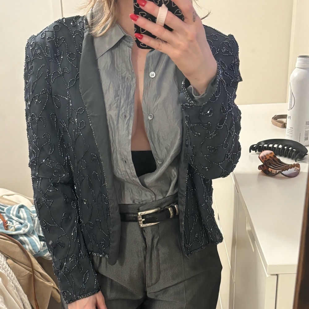 90s‎ Silk beaded cardigan